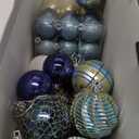 100ct Christmas Ball Ornaments Set, Blue and Gold Shatterproof Hand-Painted Hanging Baubles Decoration Bulk for Xmas Tree, Wreath, Garland, Home Holiday Decor