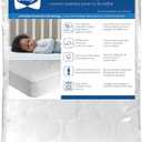 Sealy Baby Stain Protection Fitted Waterproof Infant Crib Mattress Protector Pad and Toddler Bed Cover, Durable and Comfortable Topper, Machine Washable and Dryer Friendly, 52 x 28- White (Pack of 1)