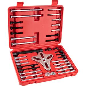 46PCS Harmonic Balancer Puller Set, Automotive Power Steering Wheel Pulley Puller Installer Tool Kit, Crankshaft Flywheel Puller Removal Tool Set Works with Most Cars, Pickups, and SUVs