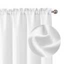 Chyhomenyc White Curtains 72 Inch Length 2 Panels Set, Faux Linen Textured Light Filtering Soft Airy Privacy Farmhouse Curtain Drapes for Living Room Bedroom, 40 Wx72 L Inches