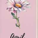 Birth Month Flower Leather Notebook Dainty Birth Flower Gifts for Women Men Birthday Gift Birth Month Mother's Day Gift Flower Lover Gift (April)