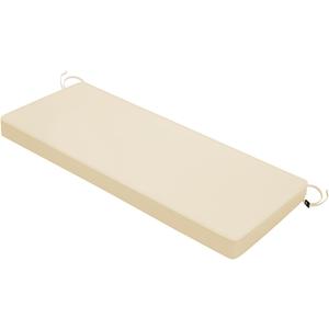 Outdoor Bench Cushion 48x18x3 Inch with Ties, Thick Waterproof Porch Swing Cushions for Patio Furniture Chair Pad, Seat Sofa Garden Replacement Cushion Sponge Filling (Beige, 48x18)