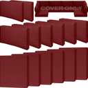 14 Piece Outdoor Patio Waterproof Cushion Covers, Fits 6-Seat Wicker Rattan Sectional Couch Chair Furniture Cover Replacement Set - Fade-Resistant Patio Cushion Covers with Zipper, 23.6*23.6*3.35 inches-14 Pcs, Red