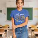 FCGHSII Teacher T Shirt for Women: Learning Teach T-Shirts Leopard Teachers Tees Teaching Gifts Short Sleeve, L