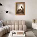 Gold Framed Jesus with Woman Wall Art Christian Canvas Prints 16x24 In
