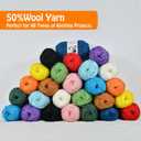2 x 50% Wool Yarn for Crocheting and Knitting,131yds/120m Crochet Yarn for Beginners, Suitable for Sweater,Scarf,Hat(Apple Green)