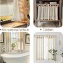 jinchan Tie Top Linen Kitchen Curtains Over Sink 36 Inch Length Tier Curtains Farmhouse Rustic Small Cafe Curtain for Bedroom Living Room Bathroom Half Window Light Filtering Privacy 2 Panels Crude