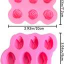 2 PCS Rose Silicone Fondant Molds Flower Cake Resin Mold Soap Silicone Molds Chocolate Ice Cube Fondant Mold Kitchen Baking Tools for Cakes Soaps Chocolates DIY Projects