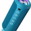 Ortizan Portable Bluetooth Speakers, IPX7 Waterproof Wireless Outdoor Speaker with 24W Loud Stereo Sound And Bluetooth 5.3, Deep Bass, RGB Lights, Dual Pairing, 30H Playtime for Home, Party