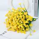 Ouddy Decor 24 Bundles Artificial Flowers for Outdoors UV Resistant Fake Plastic Plants Faux Greenery Stems for Spring Summer Indoor Garden Patio Window Box Kitchen Home Decor, Yellow