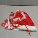 RSLOVE Women Christmas Lingerie Set with Garter Belts Sexy Santa Babydoll Teddy 4 Piece Bra and Panty Set with Hat (Small, Red)