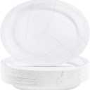 Grencian 50Pcs Volleyball Party Oval Paper Plates 10"x12" Volleyball Large Paper Plates for Boys Girls Sports Themed Party Decorations Supplies