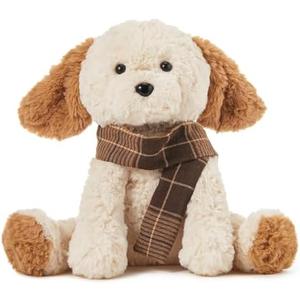 MINISO 10.5" Dog Puppy Stuffed Animal with Scarf Ultra-Soft Cuddle Cartoon Stuffed Plush Toy for Kids Boys Girls