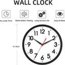 AKCISOT 18 Inch Wall Clock Large Silent Non-Ticking Wall Clocks Battery Operated - Analog Classic Clock Decorative for Living Room, Office, Home, School (Black)