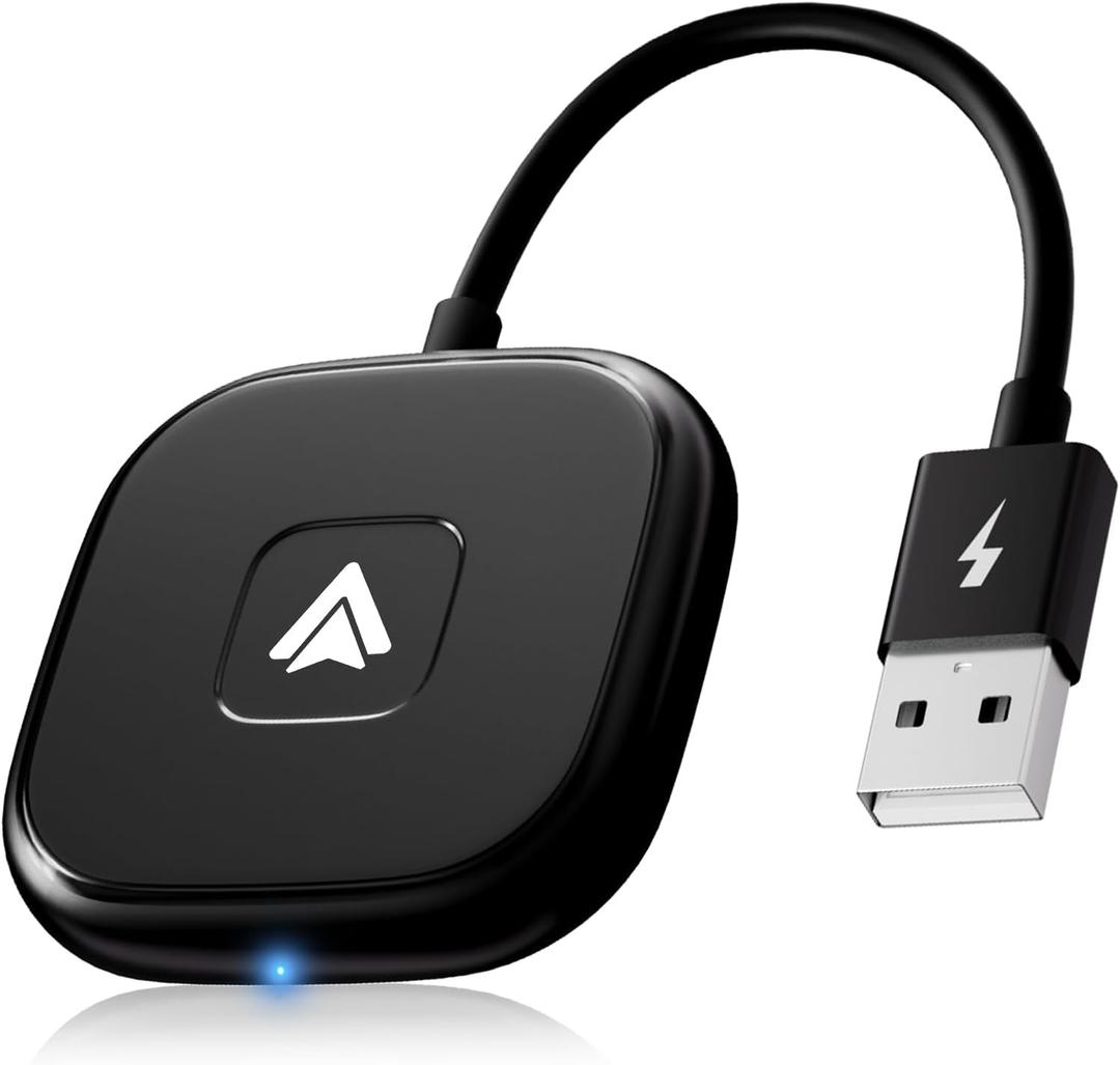 Android Auto Wireless Adapter for Wired Android Auto Cars Converts Wired to Wireless - Easy Setup Plug & Play Seamless Connection Stable and Fast (BLACK)