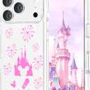 Case Designed for iPhone 17 Pro Max 6.9 InchCute Pink Castle PatternsAnti-YellowingShockproofWaterproofProtective Slim Clear Cover for Women Girl