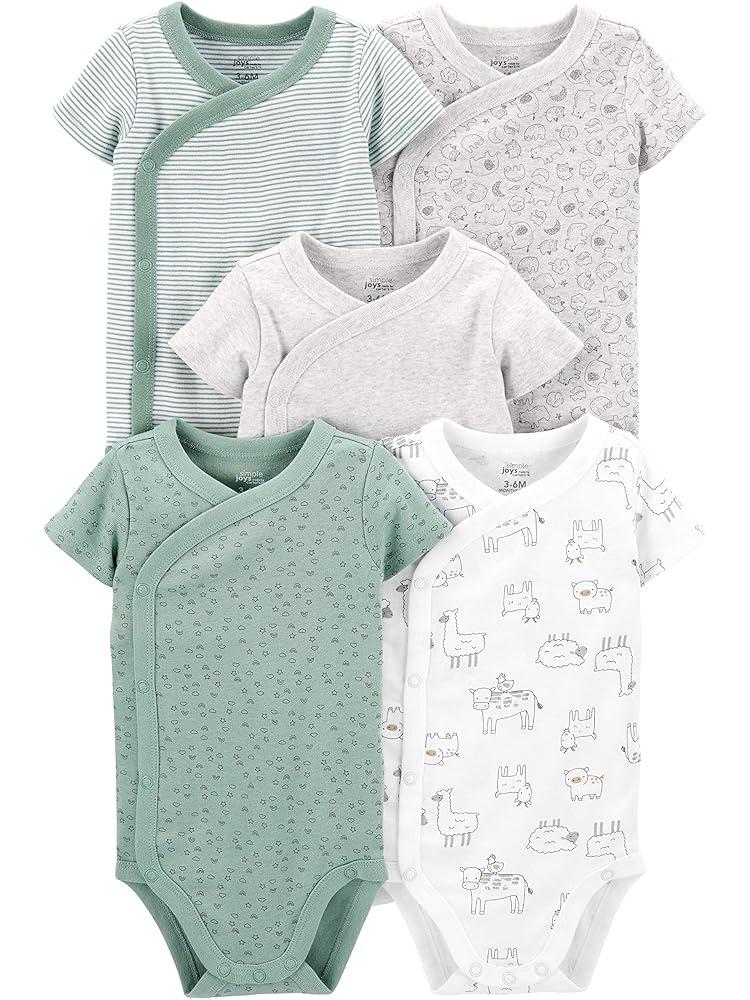Simple Joys by Carter's unisex-baby 5-pack Side Snap Short-sleeve Bodysuit 0m
