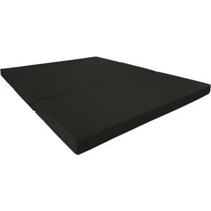 D&D Futon Furniture Portable Trifold Mattress, Foldable Foam Mattresses Small Space Saving Guest, Floor Fold Out Bed Ottoman, 4 inch Folding Cushion Pad Camping RV (Full Size 4x54x75, Black)