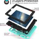 AICase for iPad 2 Case, iPad 3/iPad 4 Case, Kickstand Shockproof Heavy Duty High Impact Resistant Rugged Hybrid Three Layer Full Body Protection with Stylus for iPad 2/3/4(Light Green/Black)