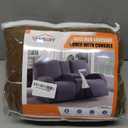 VANSOFY Recliner Loveseat Cover with Middle Console Stretch Reclining Sofa Slipcover for 2 Seat Jacquard Reclining Couch Sofa Covers Furniture Protector with Elastic Straps Bottom (Coffee)