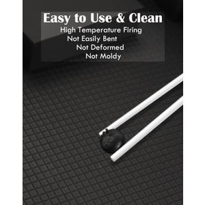 Ceramic Chopsticks Set of 4, Reusable Dishwasher Safe,High-grade Bone Porcelain Chopsticks with Case (White 4 PC)