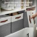 13x15x13 Storage Cube Bins, Foldable Storage Organizer Baskets, Fabric Cube Storage Boxes with 2 Reinforced PU Handles for Kallax, Shelves, Living Room | 4 Pack, Gray & White