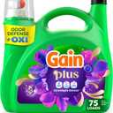 Gain Plus Liquid Laundry Detergent, Cleaner, Fresher, Now with Oxi, Moonlight Breeze Scent, 99 fl oz, 75 Loads