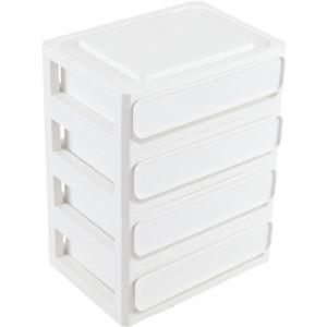 4 Qt Plastic Stacking Storage Drawer Unit, Set of 4 Small Plastic Storage Drawer, White 4 Qt Plastic Stacking Storage Drawer Unit, Set of 4 Small Plastic Storage Drawer, White