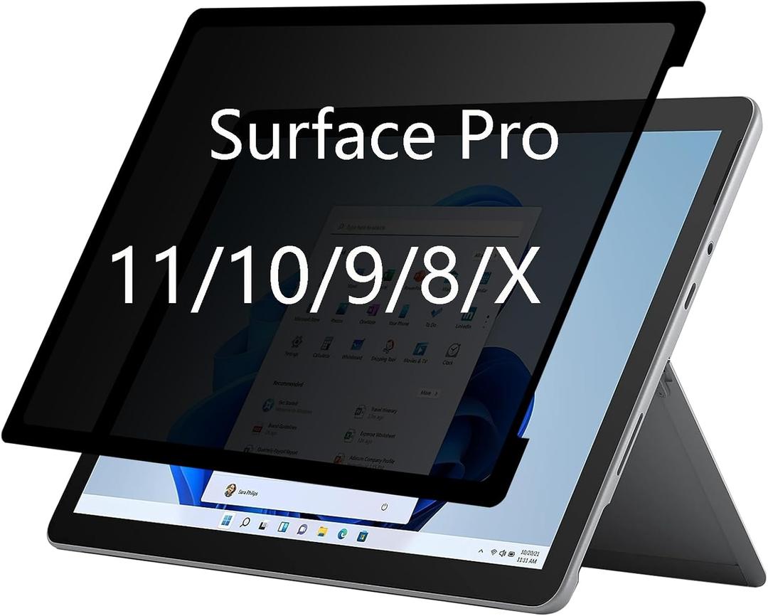 360 Privacy Screen for Microsoft Surface Pro 11/10/X/9/8-13 Inch Removable,Easy to Install,Reusable,No Bubbles Compatible with Touchscreen and Stylus Pen - 4 Way