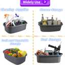 Cleaning Caddy Organizer with Handle,Plastic Cleaning Supplies Basket,Shower Caddy/Storage Basket/Tote Portable for Bathroom, Tool, Garden, Kitchen(2 Pack, Gray)