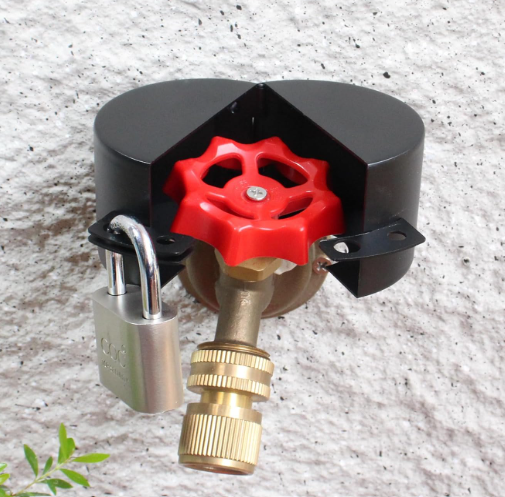 Outside Faucet Lock with Padlock Included Prevents Unwanted Use and Water Theft – Secure Outdoor Garden Faucet Tap Cover Easy Fit Lock for Outside Taps (1 Pack)