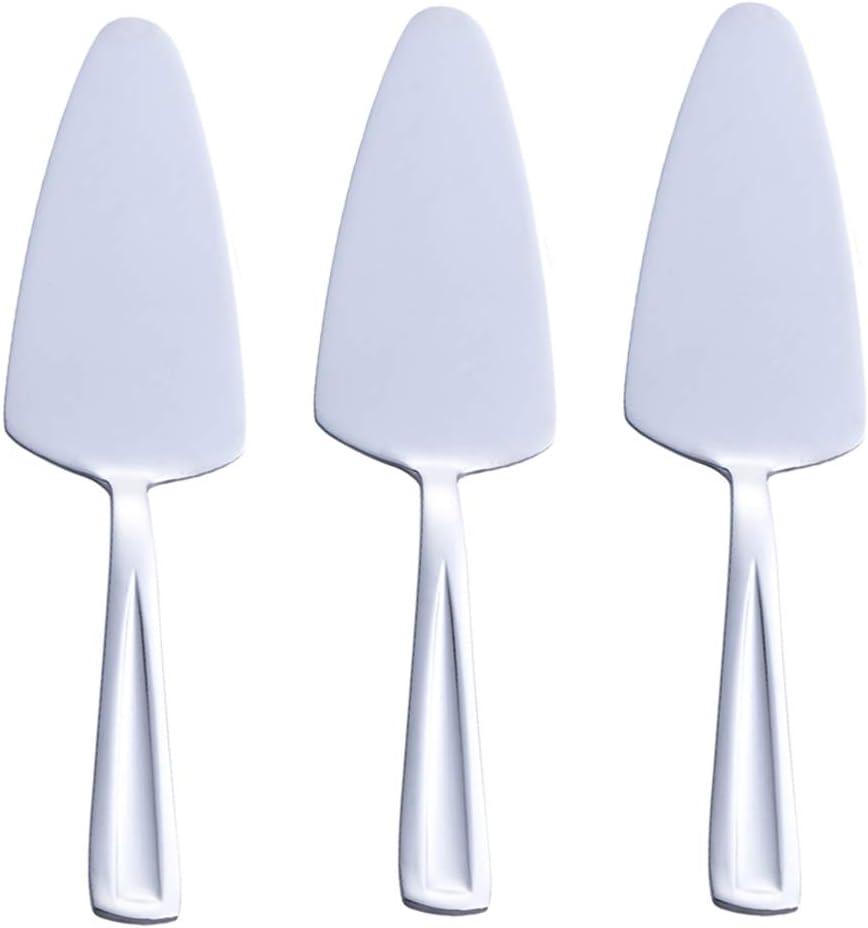 GoGeiLi Pie Cake Server, 9.3-inch Stainless Steel Pizza Pastry Server Set of 3, Dishwasher Safe (Silver)