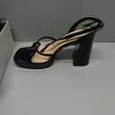 MIRAAZZURRA Platform Strappy Heel Sandals Square Open Toe Two Strap Chunky High Heeled Sandals with Buckle Ankle Strap for Women Party Wedding Dress Size 8.5