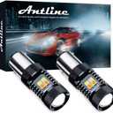 Antline Extremely Bright 1157 2057 2357 7528 2057A 2357A 1157A BAY15D P21/5W Switchback LED Bulbs White/Yellow 3030 Chipsets with Projector for Turn Signal Lights (Pack of 2)