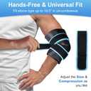 SuzziPad Elbow Ice Pack Wrap Wearable Cold Compression Sleeve for Elbow & Forearm, Reusable Ice Pack for Tennis & Golf Recovery, Black, 1 Pack