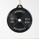 5 x Weight Plate Ornament - 3D Printed (Black) for Christmas