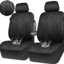 CAR PASS Waterproof Car seat Covers Front Seats Covers Neoprene Wetsuit, All-Weather Non-Slip Durable, Universal Fit for SUV Sedans Trucks Vans Automotive, Armrest Airbag Compatible, Emboss 2 Black