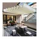 Rygcrud Retractable Canopy Outdoor Patio Shade Cover, Sliding Wire Pergola Wave Sail Awning for Deck Yard Porch Gazebo (Color : White, Size : 4x6 ft)