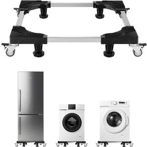 VEVOR Mini Fridge Stand, 27.5" to 35.4" Universal Mobile Base with 4 Strong Feet, 4 Locking Swivel Wheels, Adjustable Furniture Mover Mobile Base for Washing Machine, Refrigerator, Washer and Dryer