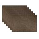 WAZAIGUR Waterproof Easy to Clean Non-Slip Heat Resistant Thick Faux Leather Placemats for Dining Table Set of 6, Brown 17x12 inch 