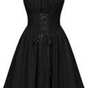 Summer Fairy Dress Sleeveless A Line Mini Dresses Teens Coquette Dress Black, L