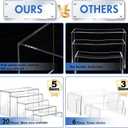 Aheroi Acrylic Risers, 20 Pcs 4 Set Display Stands, Clear Rectangular Risers for Decor, Cupcake Funko, Shoe Display (1-3-4-5-6IN)