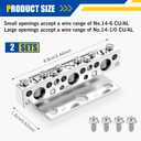 Relaxweex Ground Bar Kit Ground Bus Bar 11 Terminal, No 14-6 Small, 14-1/0 Large Opening(2 Pack)