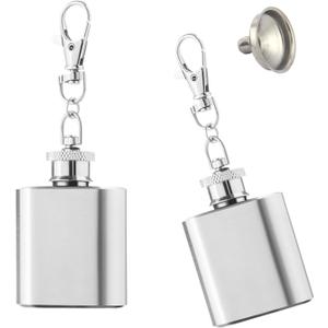 2PCS Mini Pocket Liquor Stainless Steel Portable Unique Bottle With Keychain 1 oz Whiskey Bottle and Small Funnel 2PCS Mini Pocket Liquor Stainless Steel Portable Unique Bottle With Keychain 1 oz Whiskey Bottle and Small Funnel