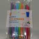 Jacent Plastic Reusable Kids Straws Plus Cleaning Brush, 6 Inch: 24 Straws (24 Count (Pack of 1))