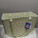 WOOWAVE Beach Bag Rubber Tote （Grayish Green）