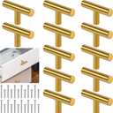 Romeda 12 Pack Gold Cabinet Knobs, 2in Single Hole Cabinet Hardware with Screws 1in & 1.5in, Gold Drawer Pulls for Kitchen Bedroom Furniture
