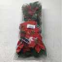 Hotop 6 Pcs Christmas Artificial Poinsettias Florals 19.6 Inch Large Christmas Poinsettia Decorations Red Green Christmas Flower Picks Stem for Christmas Tree Ornament Wreath DIY Xmas Party Decor