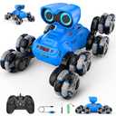 LNNKINE Robot Toys, 8-Wheel Stunt Remote Control Car with Auto-Demonstration, 360° Rotation, LED Eyes, Music, 2.4Ghz, All Terrain Rc Cars, Remote Control Robot for Boys 4-7 6-8 8-12