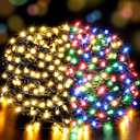 LetsFunny 300 LED Outdoor String Lights, 108FT Twinkle Lights with 8 Lighting Modes, Waterproof Ambient Aesthetic Lighting for Indoor & Outdoor Christmas Tree, Wedding, Party, Halloween Decorations